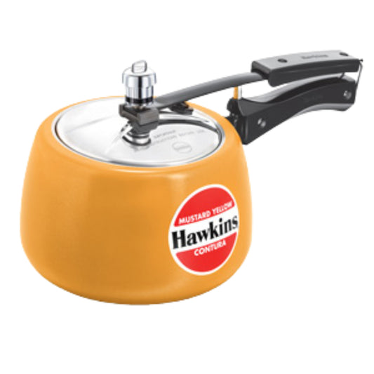 Hawkins Ceramic Coated Contura Pressure Cooker - Mustard Yellow
