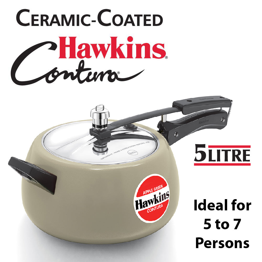 Hawkins Ceramic Coated Contura Pressure Cooker - Apple Green