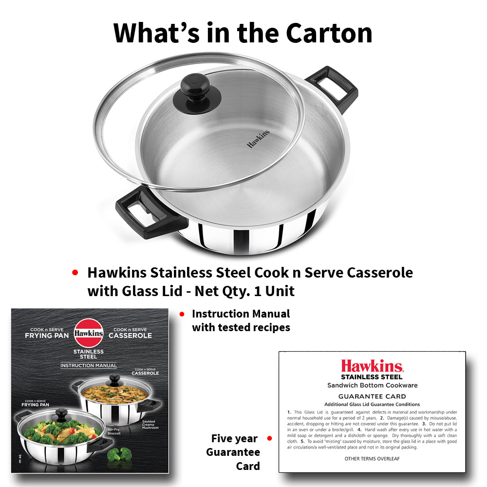 Hawkins Stainless Steel Casserole Pot