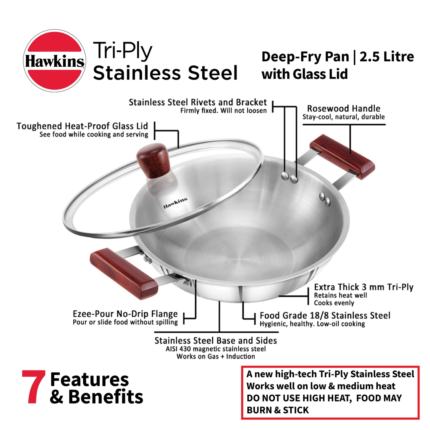 Hawkins Tri-Ply Deep Fry Pan