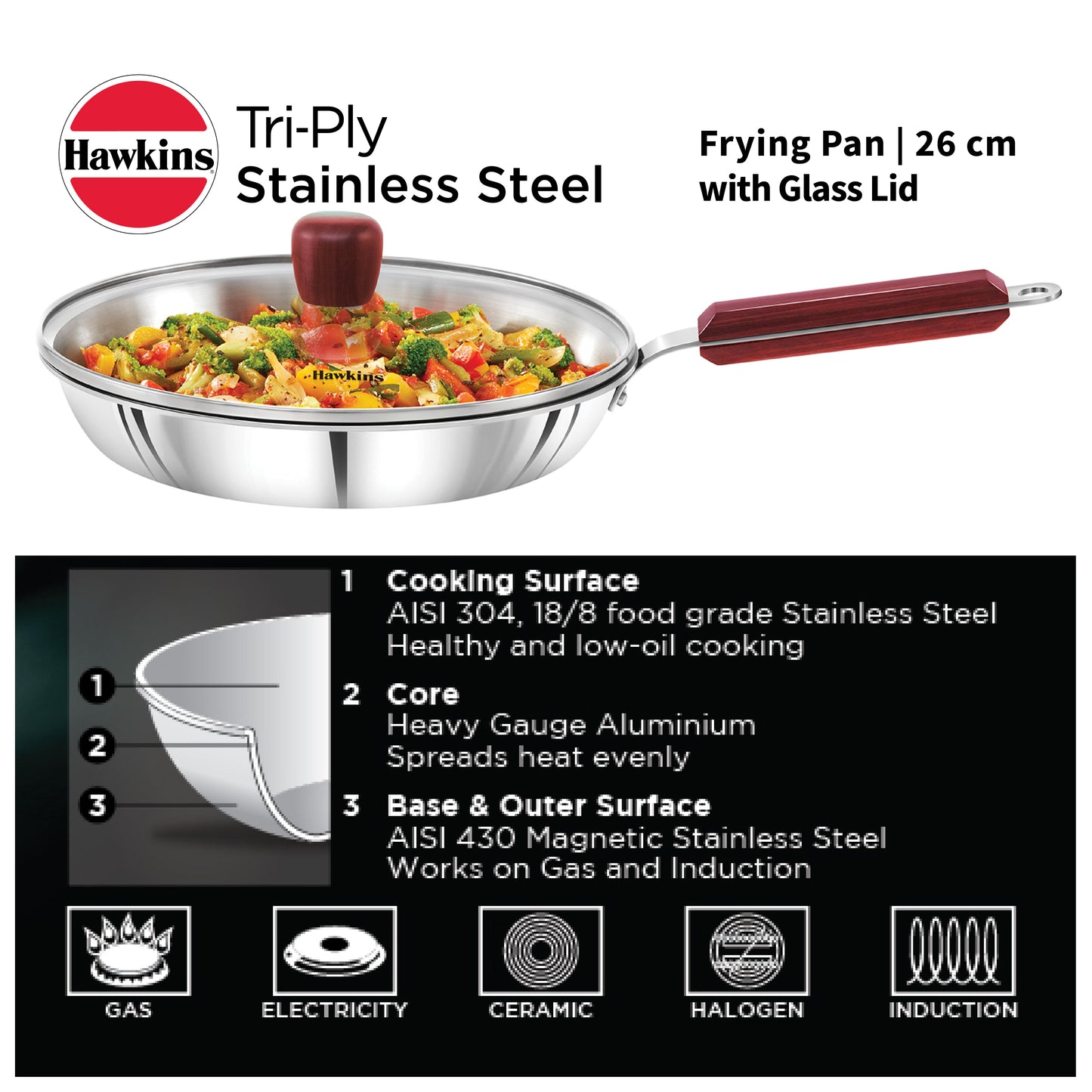 Hawkins Tri-Ply Frying Pan