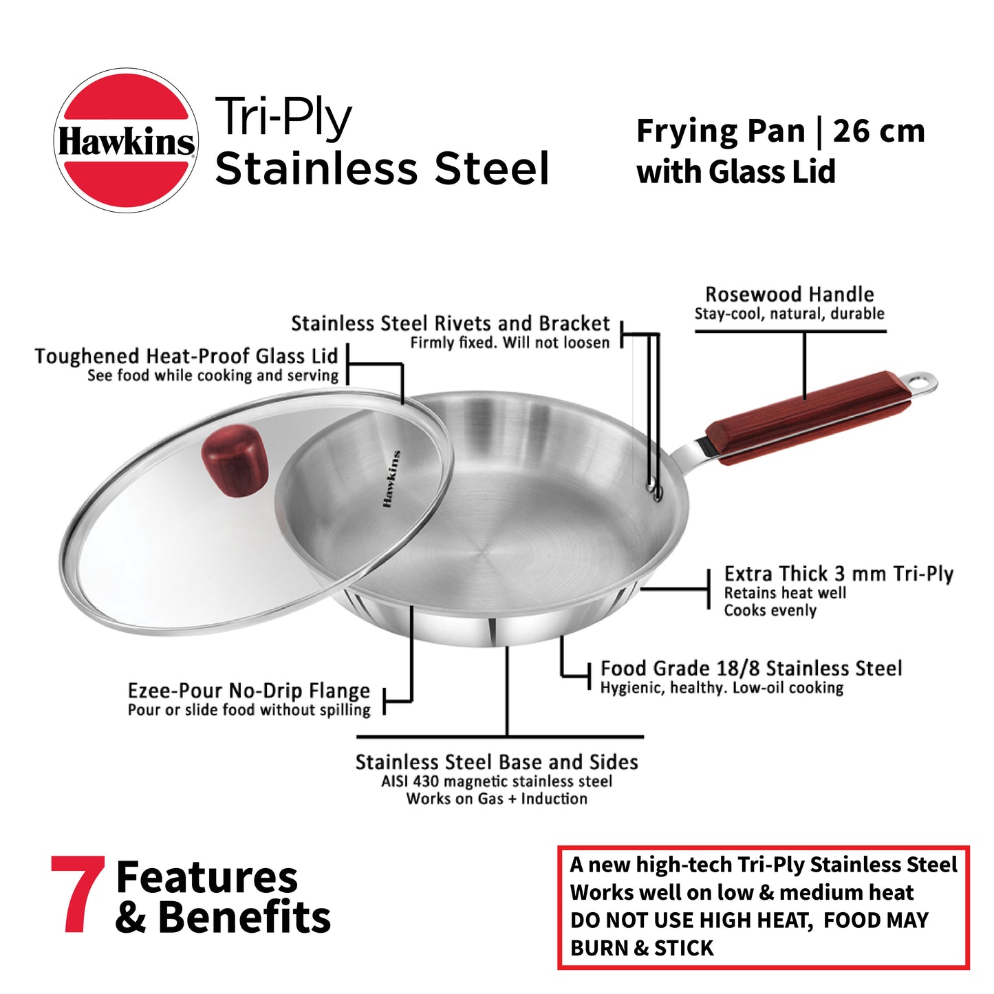 Hawkins Tri-Ply Frying Pan
