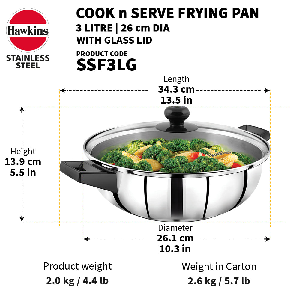 Hawkins Stainless Steel Frying Pan