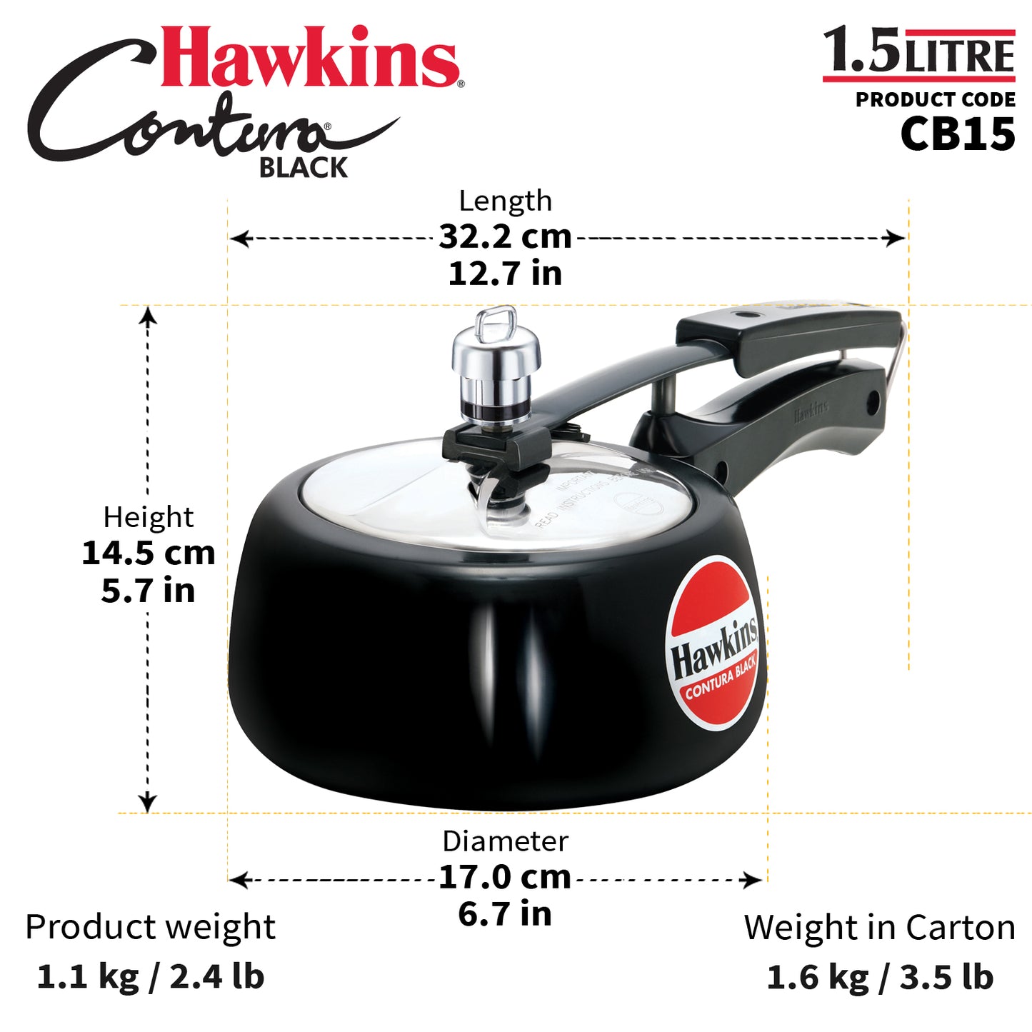 Hawkins Hard Anodised Contura Pressure Cooker