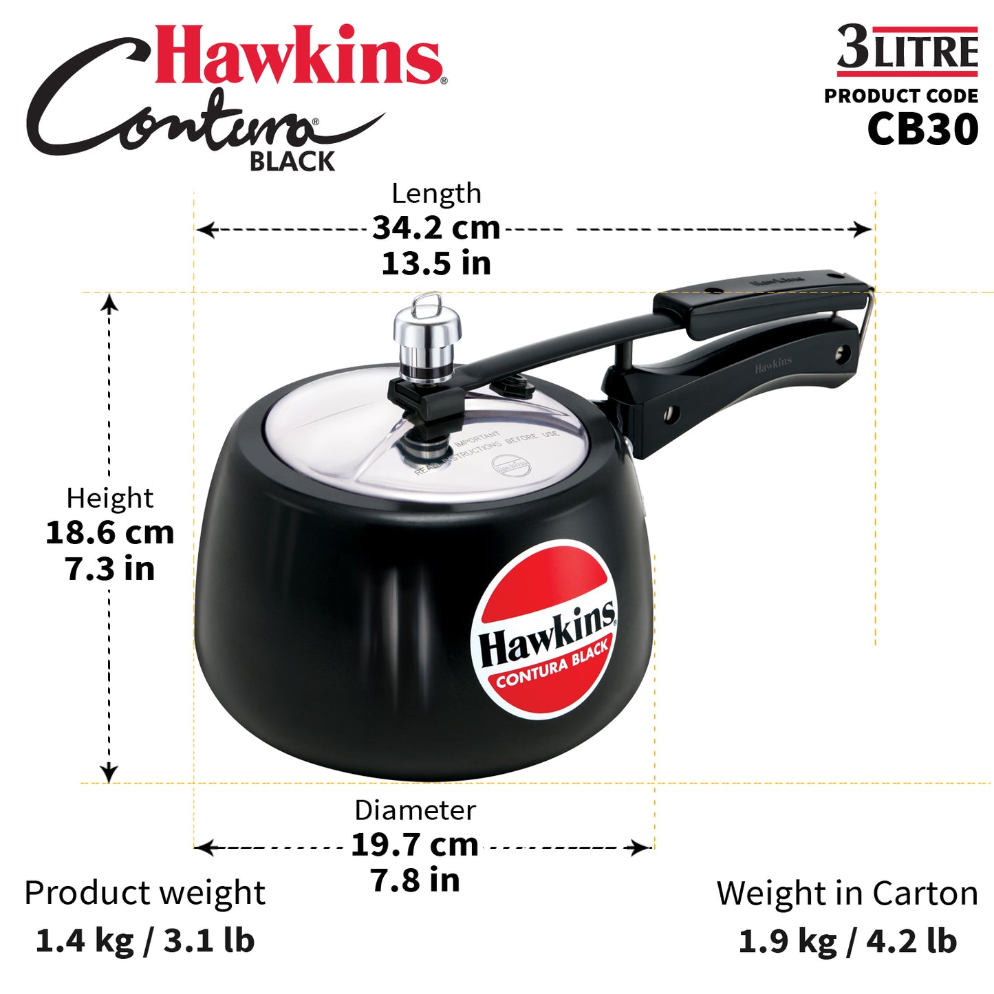 Hawkins Hard Anodised Contura Pressure Cooker
