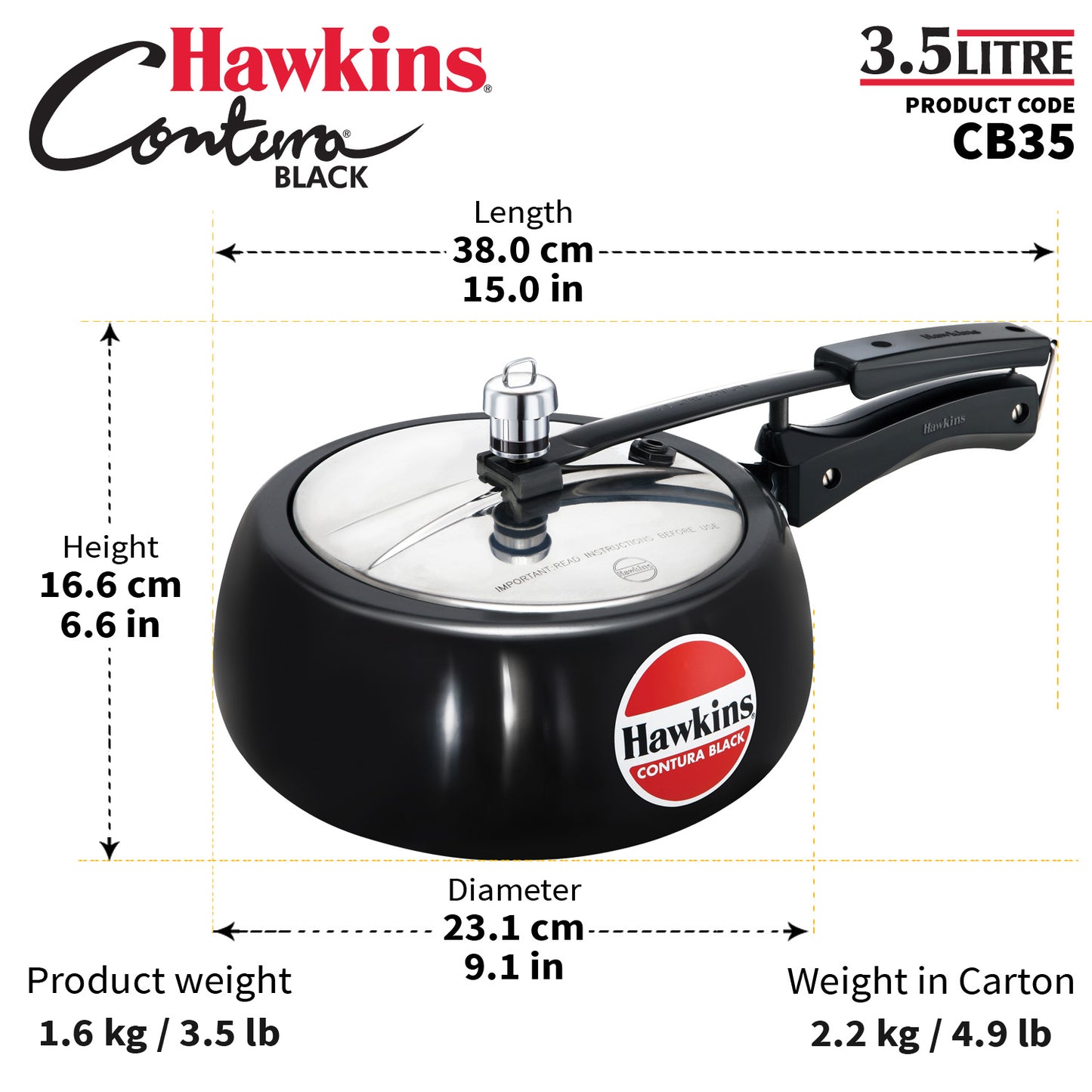 Hawkins Hard Anodised Contura Pressure Cooker