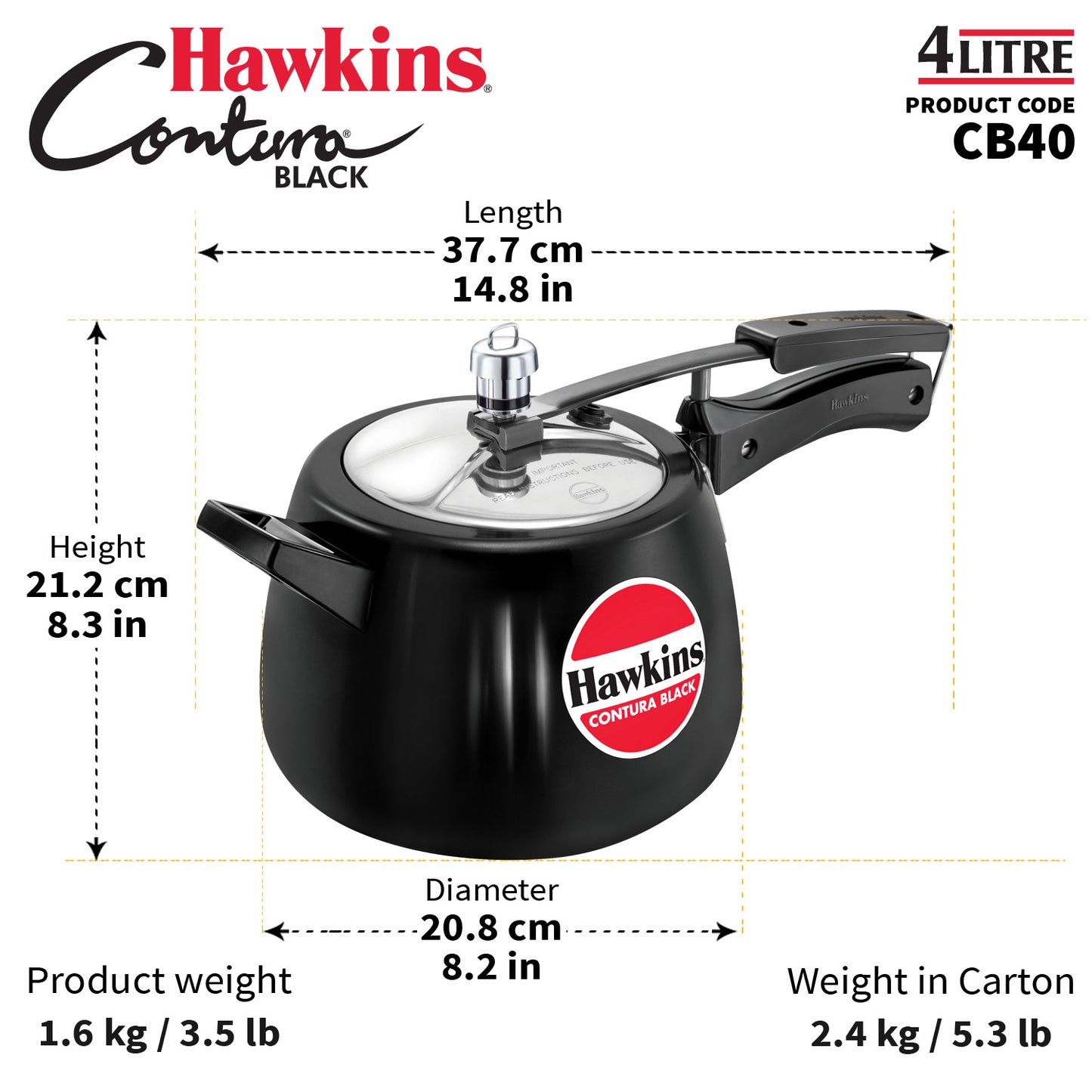 Hawkins Hard Anodised Contura Pressure Cooker