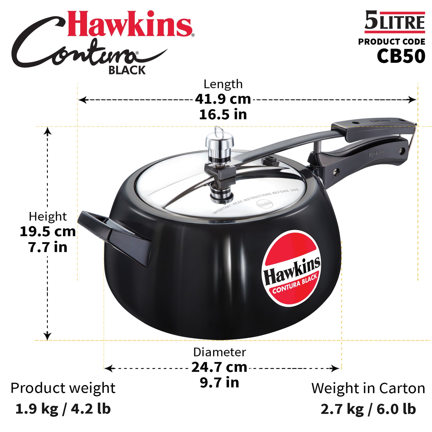 Hawkins Hard Anodised Contura Pressure Cooker