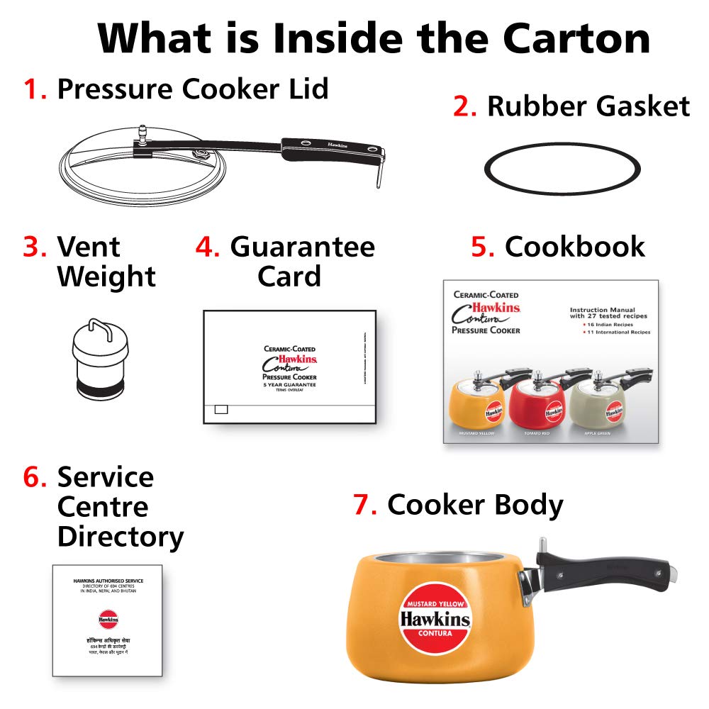 Hawkins Mustard Yellow Ceramic Coated Contura Pressure Cooker