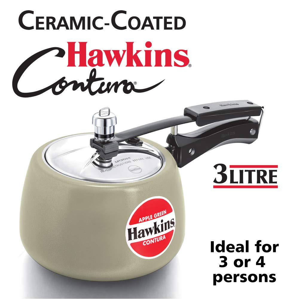 Hawkins Ceramic Coated Contura Pressure Cooker Apple Green