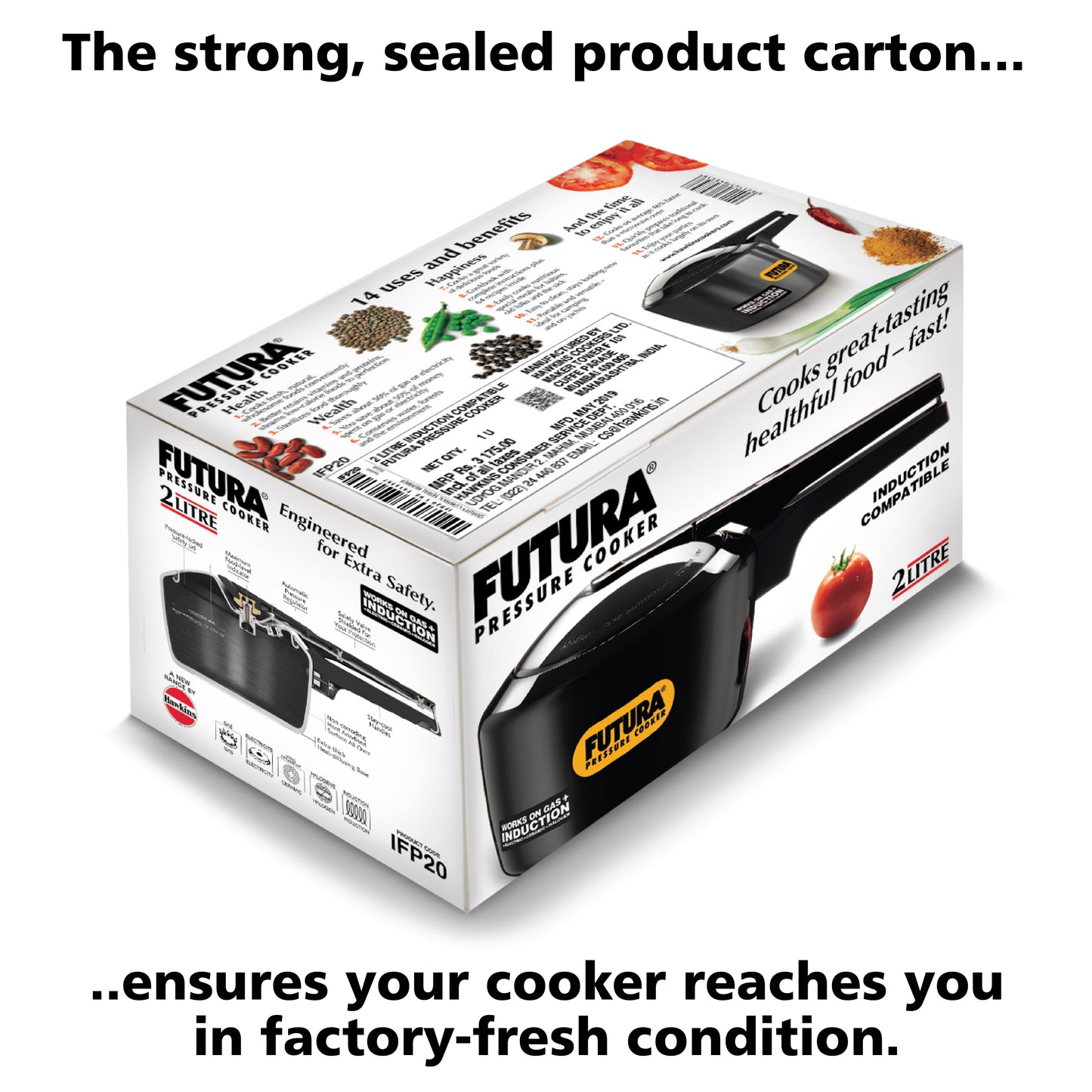 Futura Induction Compatible Hard Anodised Pressure Cooker