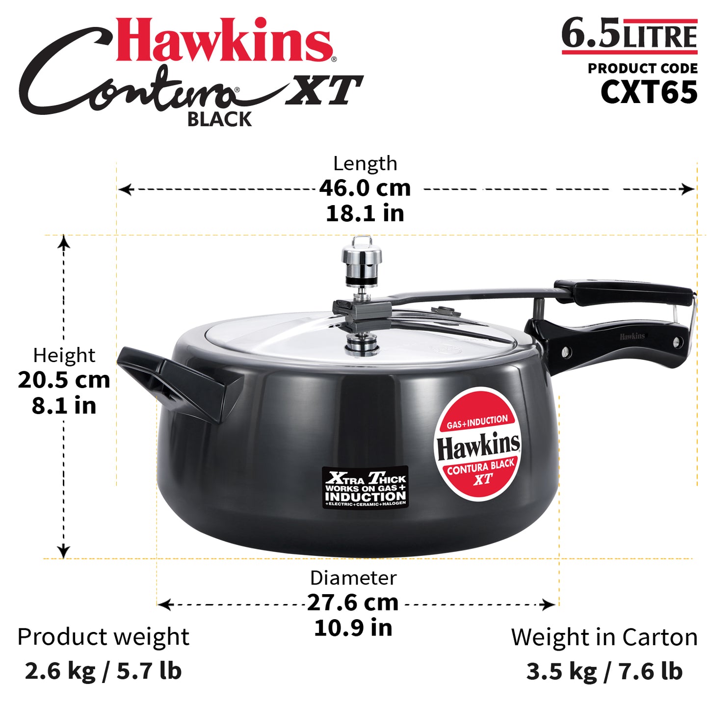 Hawkins Contura Black XT Pressure Cooker
