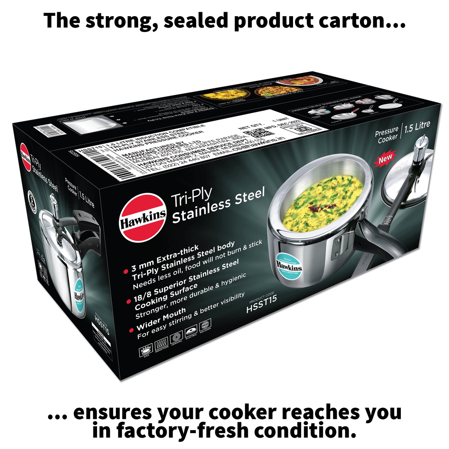 Hawkins Tri-Ply Ventura Pressure Cooker