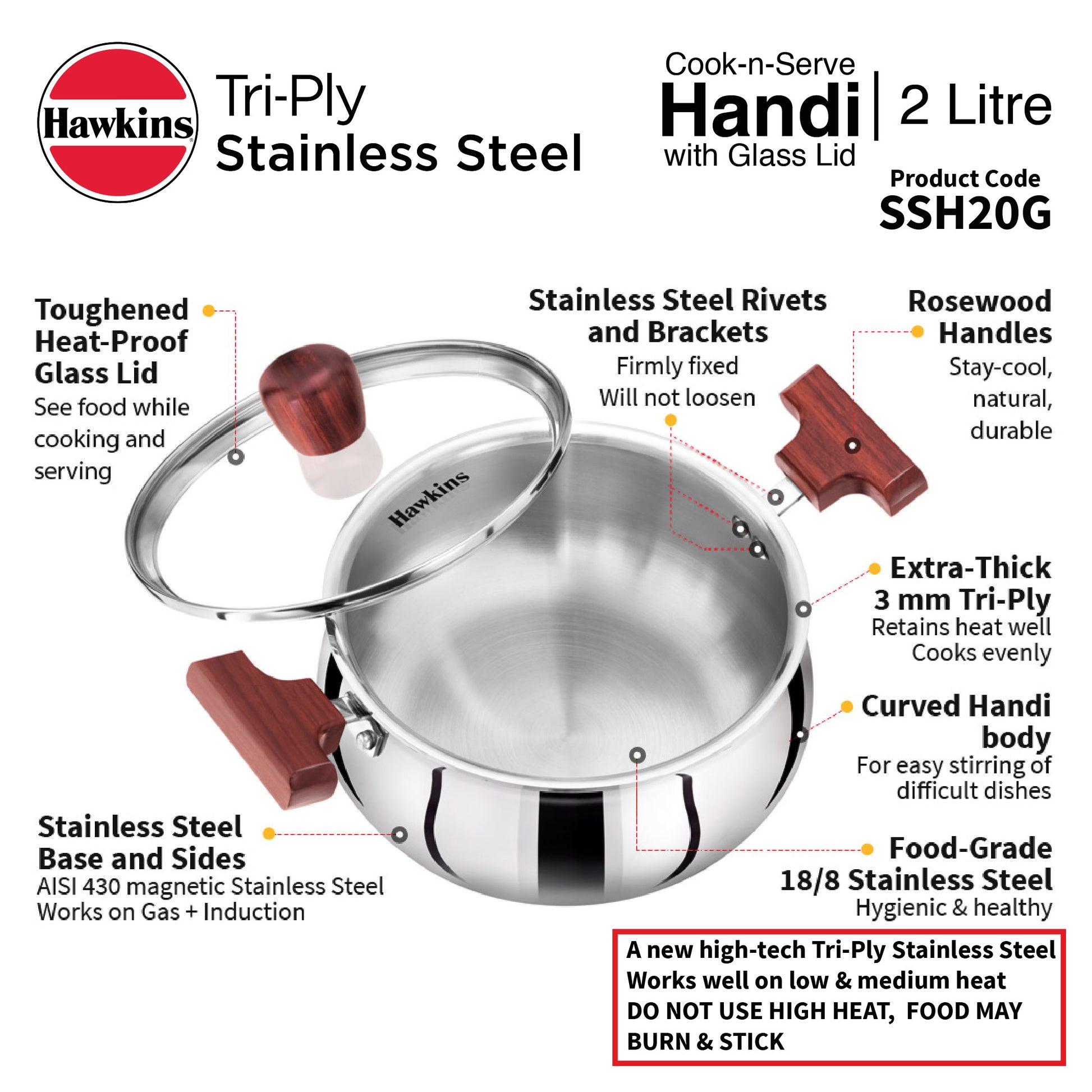 Hawkins Tri-Ply Handi – Hawkins Cookers UK - Main Image